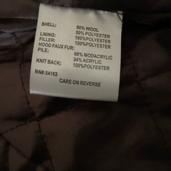 Calvin Klein Blue Faux Fur removable hood coat Size 2 - Picture 8 of 8